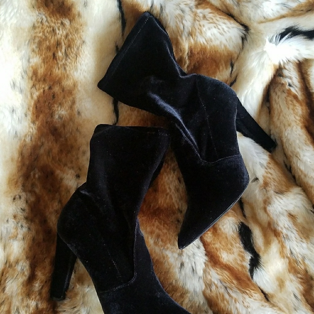 Velvet sock boots